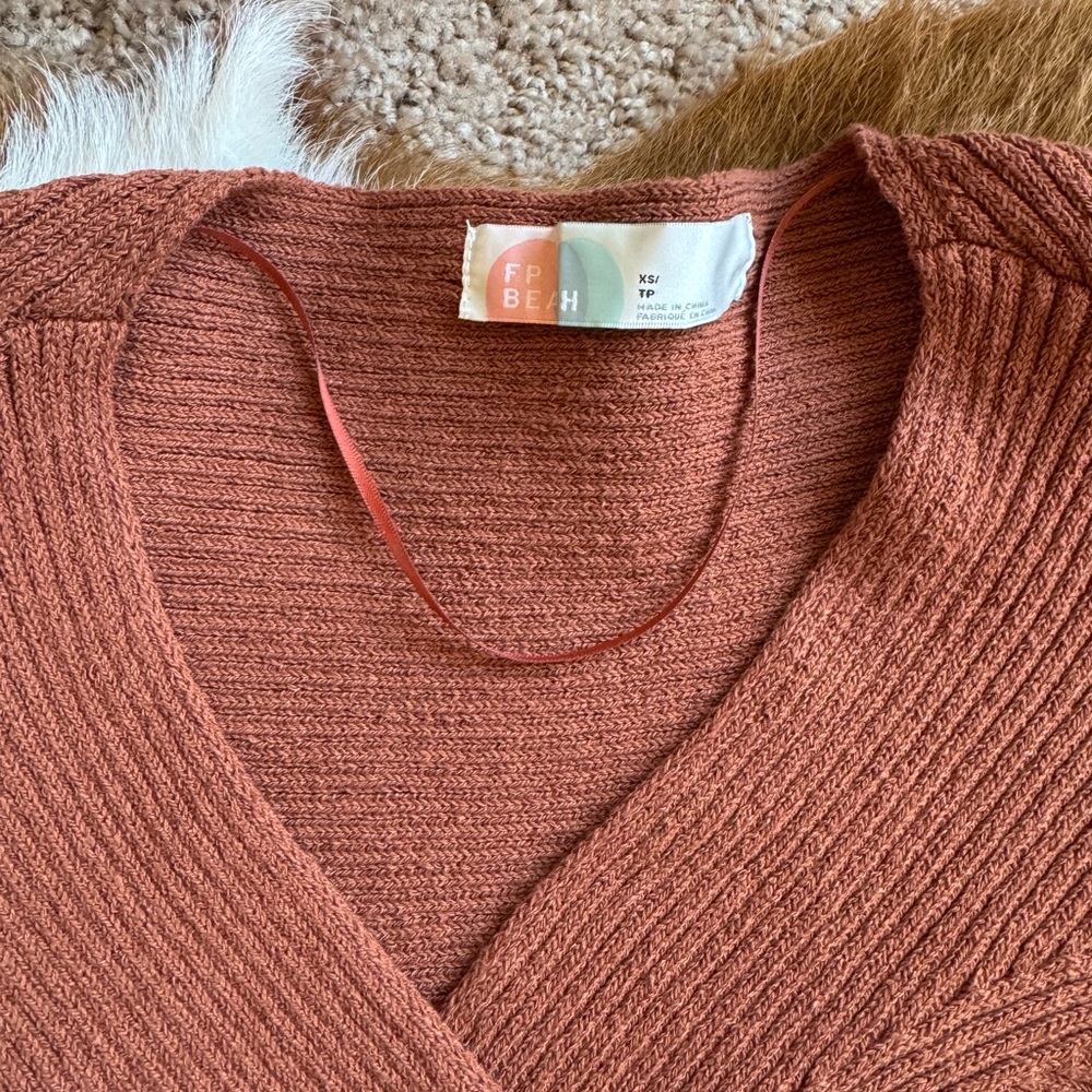 Free People Beach Riley Faux Wrap Sweater - Picture 3 of 6